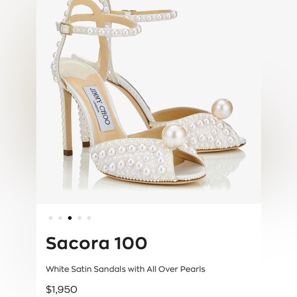 JIMMY CHOO Sacora 100 Pearl Heels -BRAND NEW perfect wedding party shoe - Picture 8 of 9